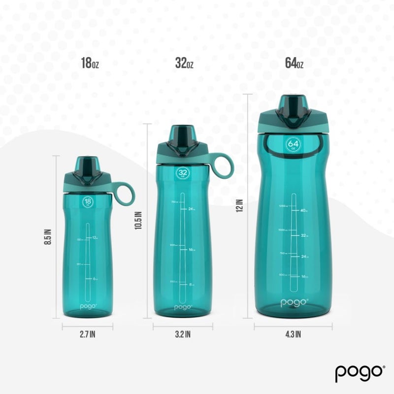 Pogo BPA-Free Tritan Plastic Water Bottle with Chug Lid,18 Oz, Teal - Image 3